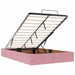 Cadru de pat otoman cu saltea, catifea roz 120x200cm - WALTI WALTI