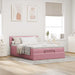 Cadru de pat otoman cu saltea roz 140x190cm catifea - WALTI WALTI
