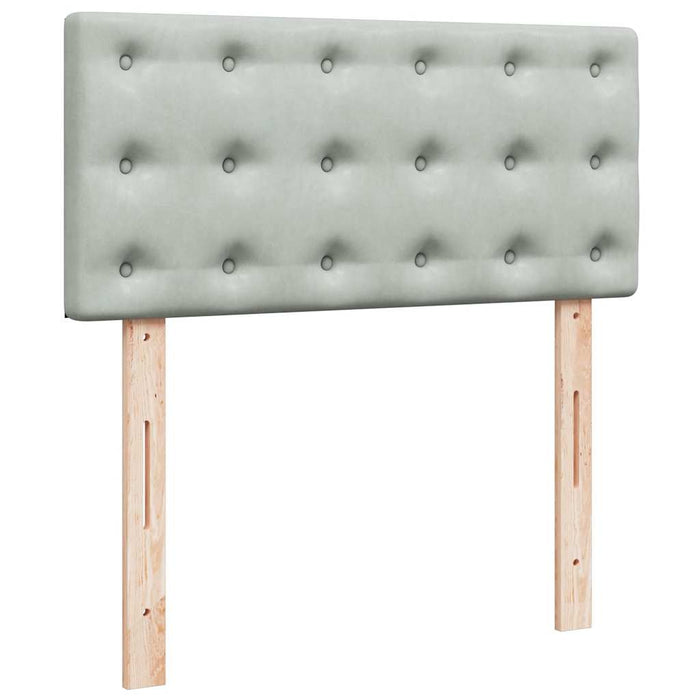 Cadru de pat otoman cu saltea Gri deschis 80x200cm catifea - WALTI WALTI
