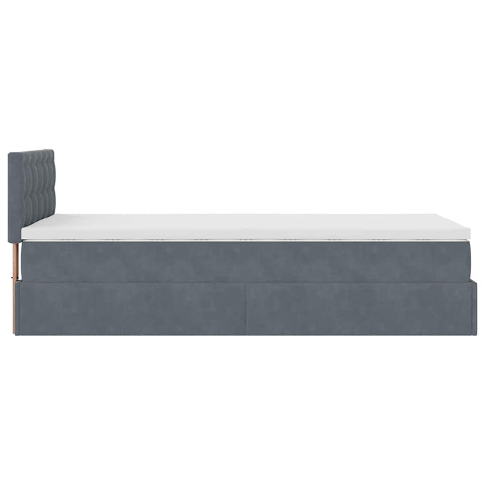 Cadru de pat otoman cu saltea catifea gri închis 90x200cm - WALTI WALTI