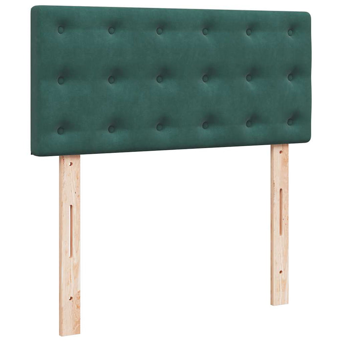 Pat otoman cu saltea și LED-uri, verde închis, 90x200cm catifea - WALTI WALTI