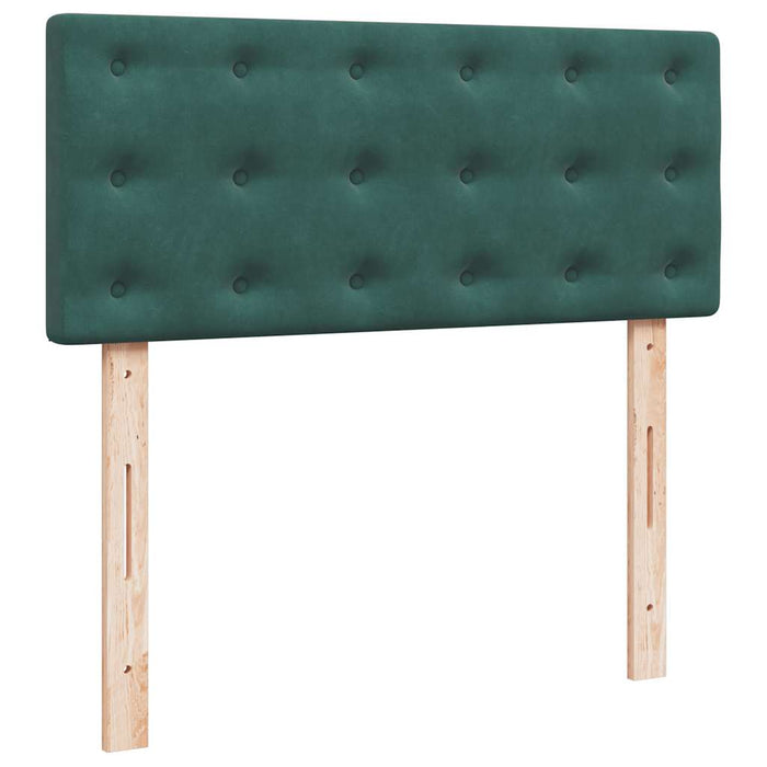 Pat otoman cu saltea și LED-uri, verde închis 120x190cm catifea WALTI