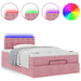 Pat otoman cu saltea și LED-uri, roz, 120x190cm, catifea - WALTI WALTI