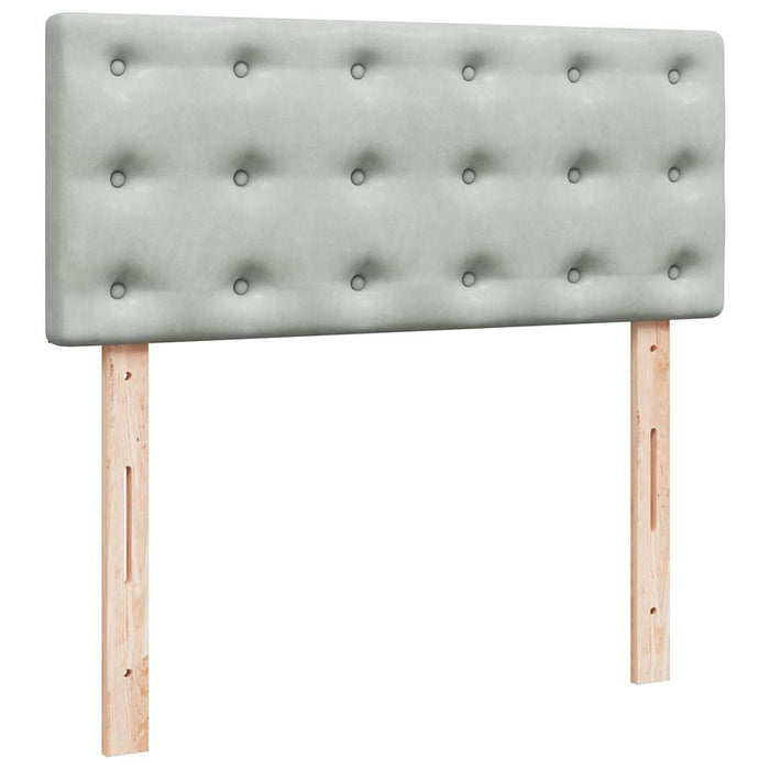 Cadru de pat otoman cu saltea Gri deschis 120x200cm catifea - WALTI WALTI