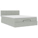 Cadru de pat otoman cu saltea Gri deschis 140x190cm catifea - WALTI WALTI
