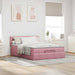 Cadru de pat otoman cu saltea roz 140x190cm catifea - WALTI WALTI