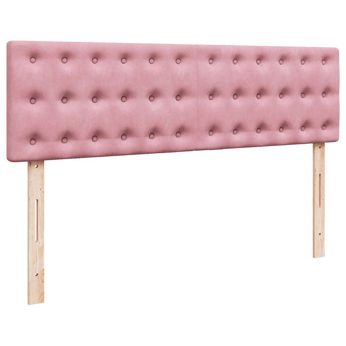 Cadru de pat otoman cu saltea roz 140x190cm catifea - WALTI WALTI
