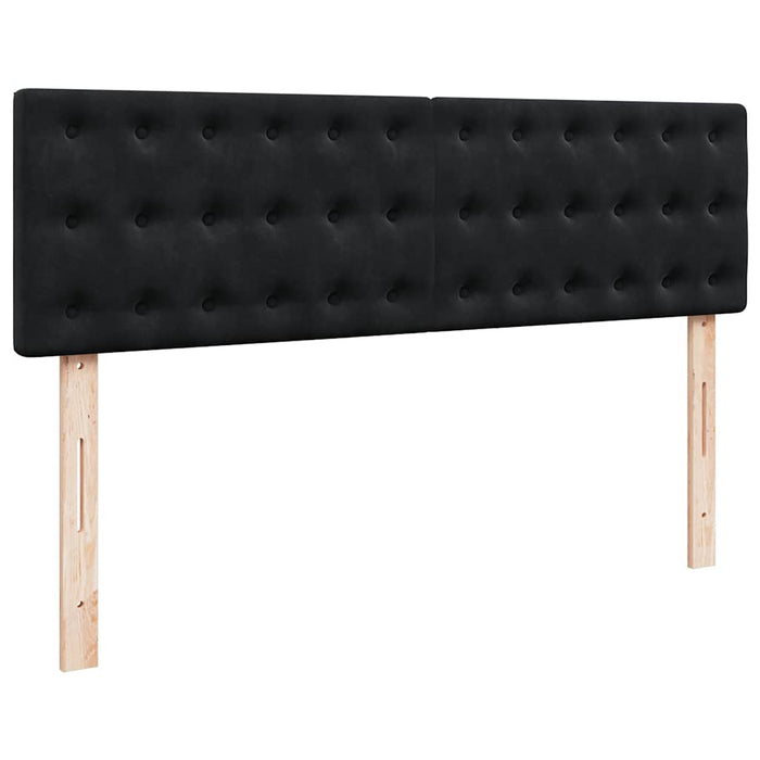 Cadru pat otoman cu saltea, catifea neagră 140x200cm - WALTI WALTI