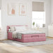 Cadru de pat otoman cu saltea roz 140x200cm catifea - WALTI WALTI
