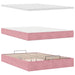 Cadru de pat otoman cu saltea roz 140x200cm catifea - WALTI WALTI