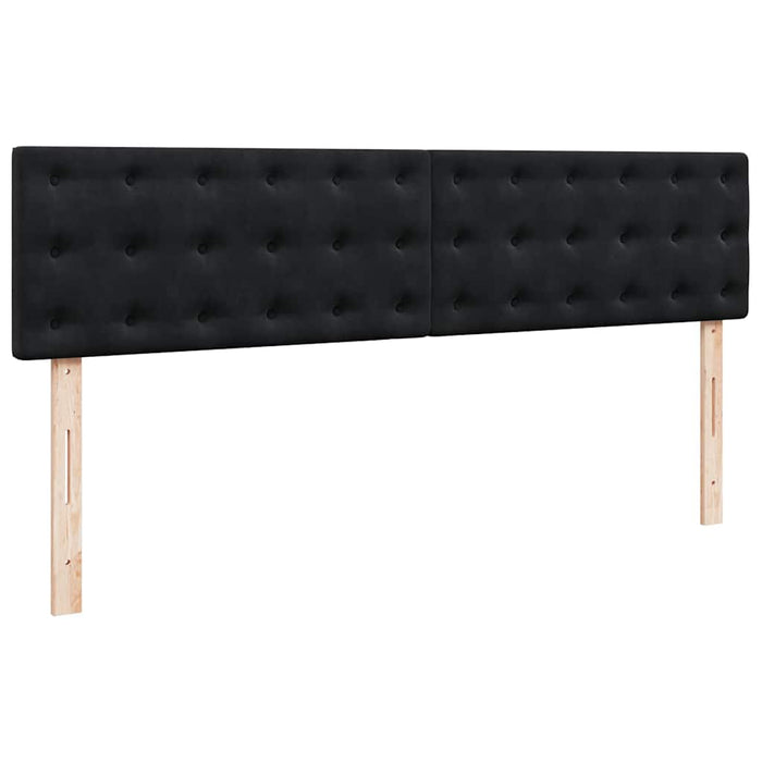 Cadru de pat otoman cu saltea, catifea neagră 160x200cm - WALTI WALTI