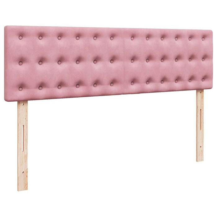 Cadru de pat otoman cu saltea roz 160x200cm catifea - WALTI WALTI