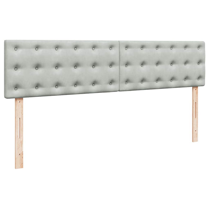 Cadru de pat otoman cu saltea Gri deschis 180x200cm catifea - WALTI WALTI