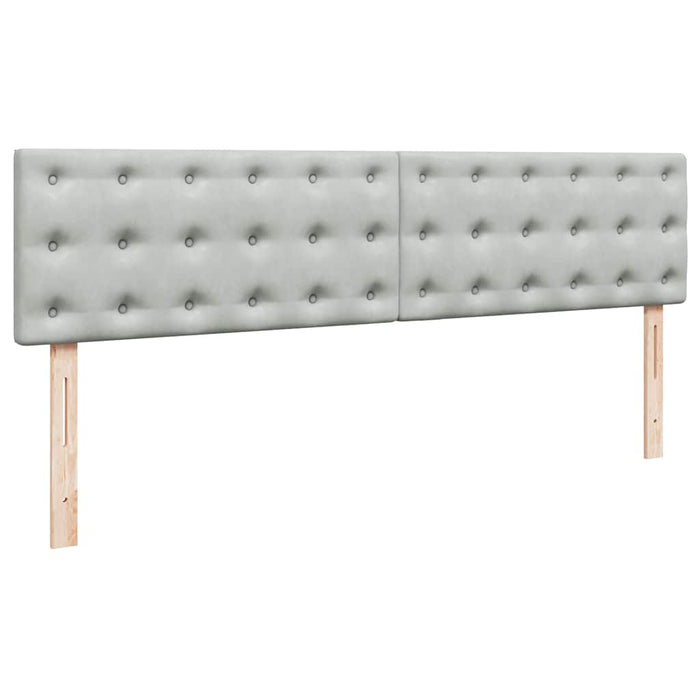 Cadru de pat otoman cu saltele Gri deschis 200x200cm catifea - WALTI WALTI