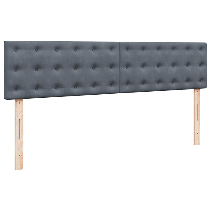 Cadru de pat otoman cu saltele Gri închis 200x200cm catifea - WALTI WALTI