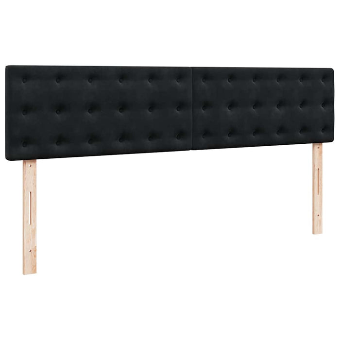 Cadru de pat otoman cu saltele, catifea neagră 200x200cm - WALTI WALTI