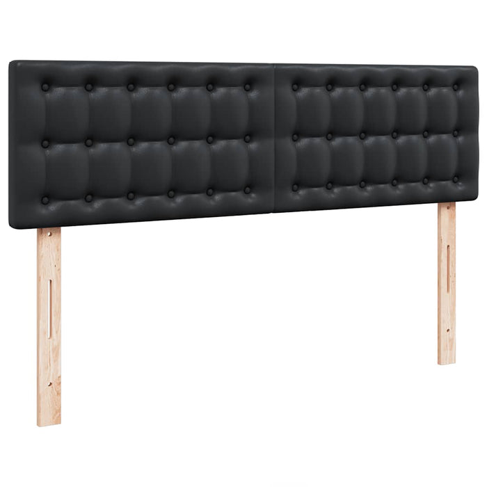 Pat otoman cu saltele și LEDs, negru 160x200cm, piele ecologică WALTI