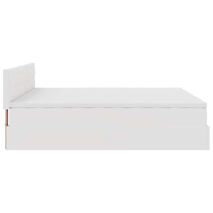 Cadru de pat otoman cu saltea alb 160x200cm piele artificială - WALTI WALTI