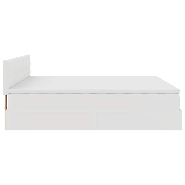 Cadru de pat otoman cu saltele alb 180x200cm piele artificială - WALTI WALTI