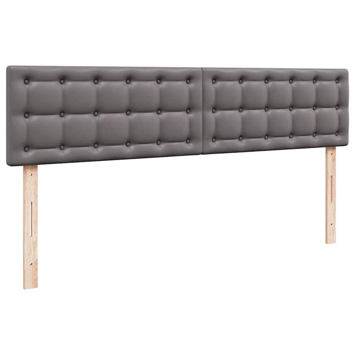 Pat otoman cu saltele și LEDs, gri, 180x200cm, piele ecologică - WALTI WALTI