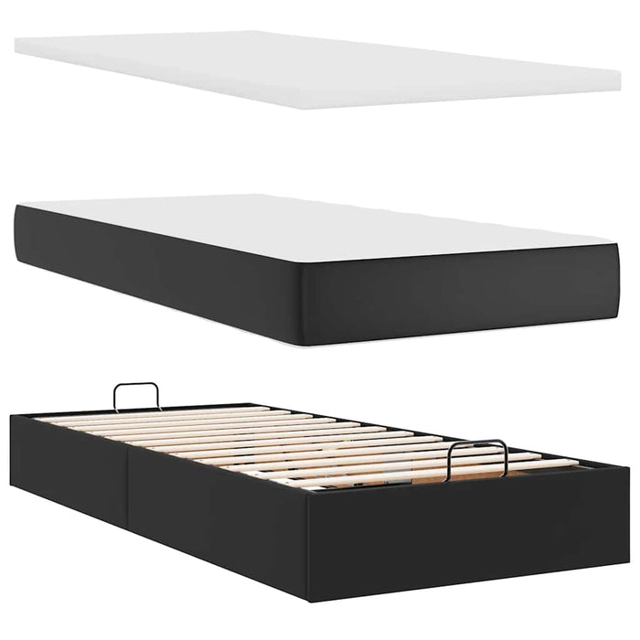 Cadru de pat otoman saltele Negru 200x200cm piele artificială - WALTI WALTI