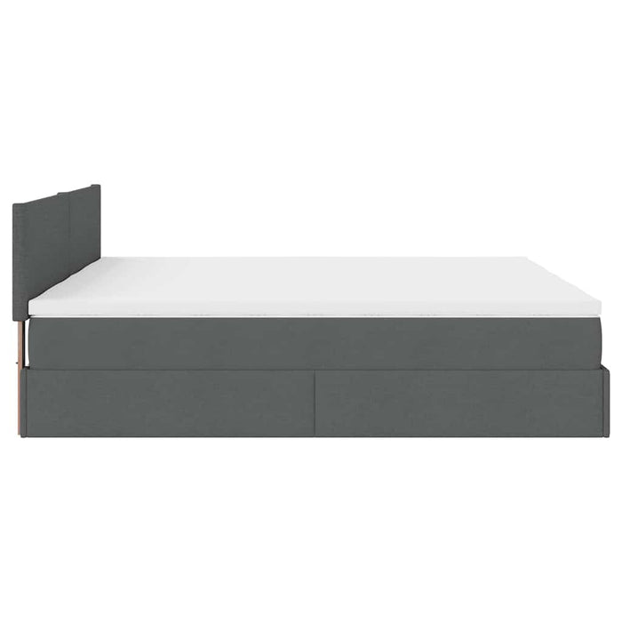 Cadru de pat otoman cu saltele țesătură gri închis 160x200cm - WALTI WALTI