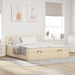 Cadru de pat otoman cu saltele crem 160x200cm stofa - WALTI WALTI