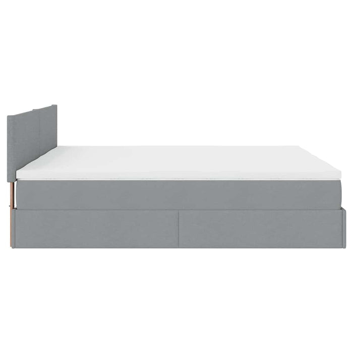 Cadru de pat otoman cu saltele Gri deschis 180x200cm Material - WALTI WALTI