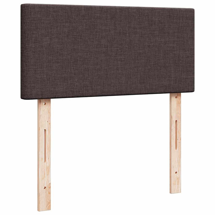 Cadru de pat otoman cu saltele țesătură maro închis 200x200cm WALTI
