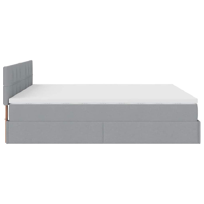 Cadru de pat otoman cu saltele Gri deschis 160x200cm Material - WALTI WALTI
