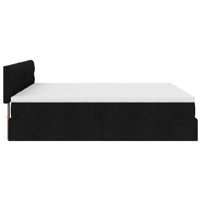 Cadru de pat otoman cu saltele, material negru 180x200cm - WALTI WALTI