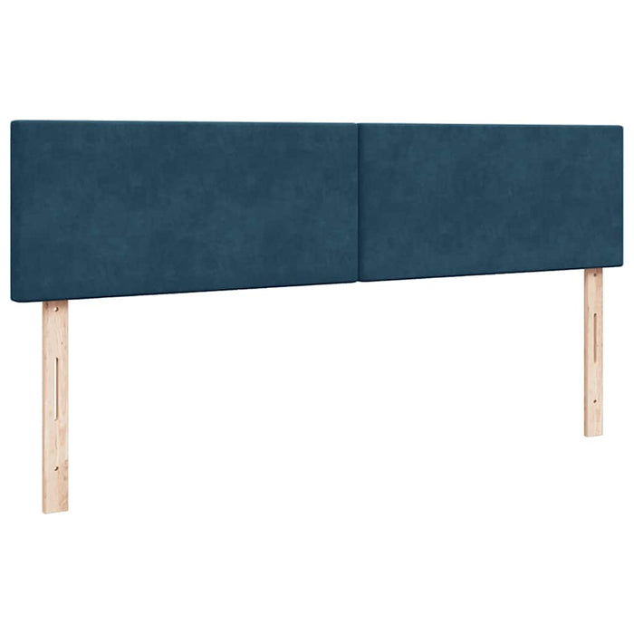 Cadru pat otoman cu saltele Albastru închis 160x200cm catifea - WALTI WALTI
