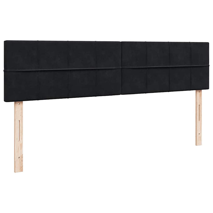 Cadru de pat otoman cu saltele, catifea neagră 160x200cm - WALTI WALTI