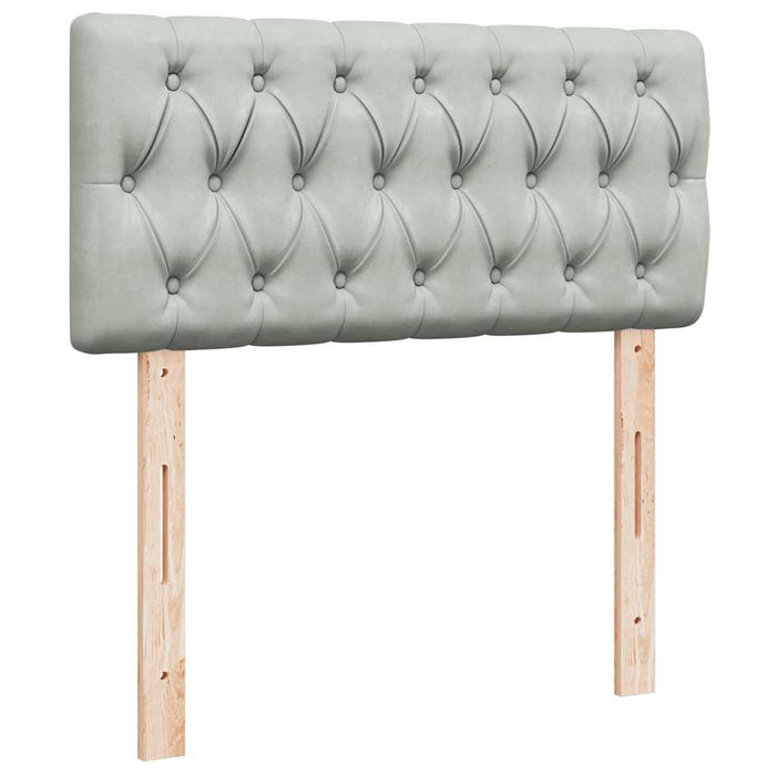 Cadru de pat otoman cu saltele Gri deschis 160x200cm catifea - WALTI WALTI