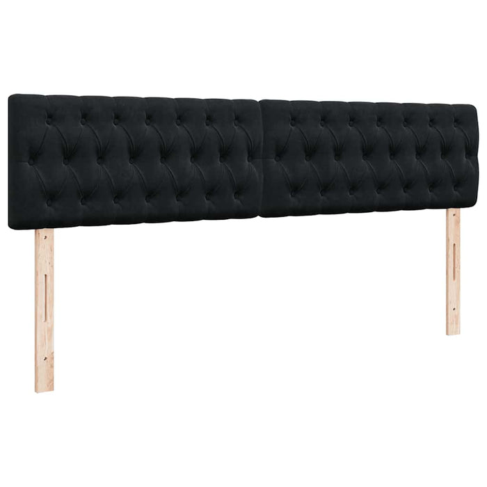 Cadru de pat otoman cu saltele, catifea neagră 160x200cm - WALTI WALTI