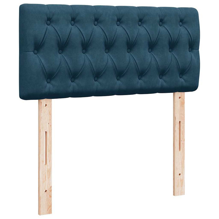 Cadru pat otoman cu saltele Albastru închis 180x200cm catifea WALTI