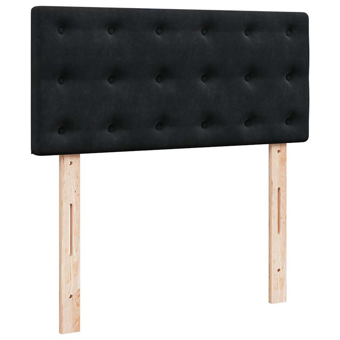 Cadru de pat otoman cu saltele, catifea neagră 200x200cm - WALTI WALTI