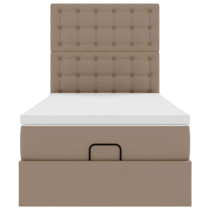 Pat otoman cu saltea, cappucino, 80x200cm, piele ecologică WALTI