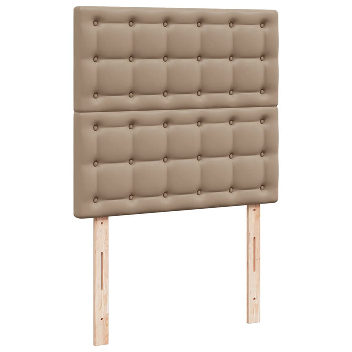 Pat otoman cu saltea, cappucino, 90x200cm, piele ecologică WALTI