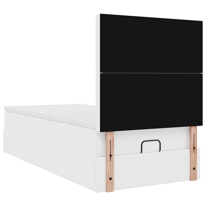 Pat otoman cu saltea, alb, 100x200cm, piele ecologică - WALTI WALTI