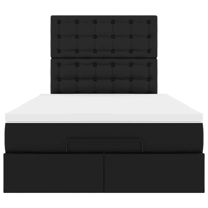 Cadru de pat otoman saltea neagră 120x200cm piele artificială - WALTI WALTI