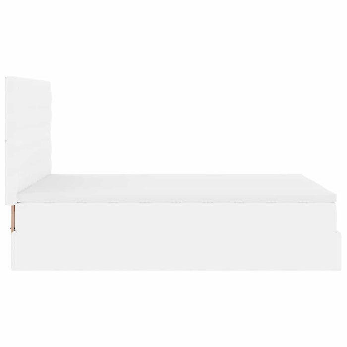 Cadru de pat otoman cu saltea alb 140x190 cm piele artificială - WALTI WALTI