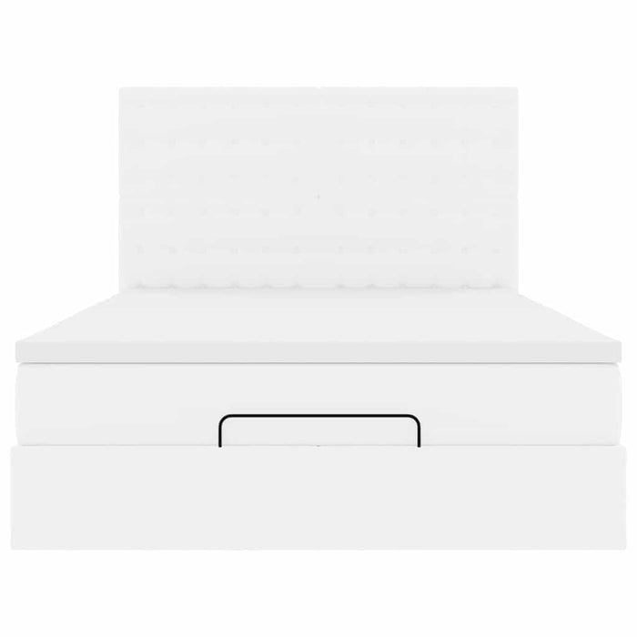 Cadru de pat otoman cu saltea alb 140x200cm piele artificială - WALTI WALTI