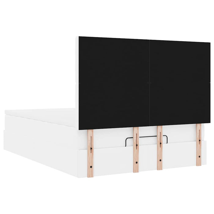 Cadru de pat otoman cu saltea alb 140x200cm piele artificială - WALTI WALTI