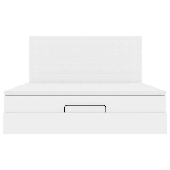 Cadru de pat otoman cu saltea alb 160x200cm piele artificială - WALTI WALTI