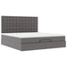 Cadru de pat otoman cu saltea gri 160x200cm piele artificială - WALTI WALTI