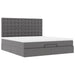 Cadru de pat otoman cu saltele Gri 180x200cm piele artificială - WALTI WALTI