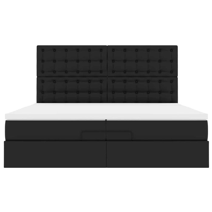 Cadru de pat otoman saltele Negru 200x200cm piele artificială - WALTI WALTI
