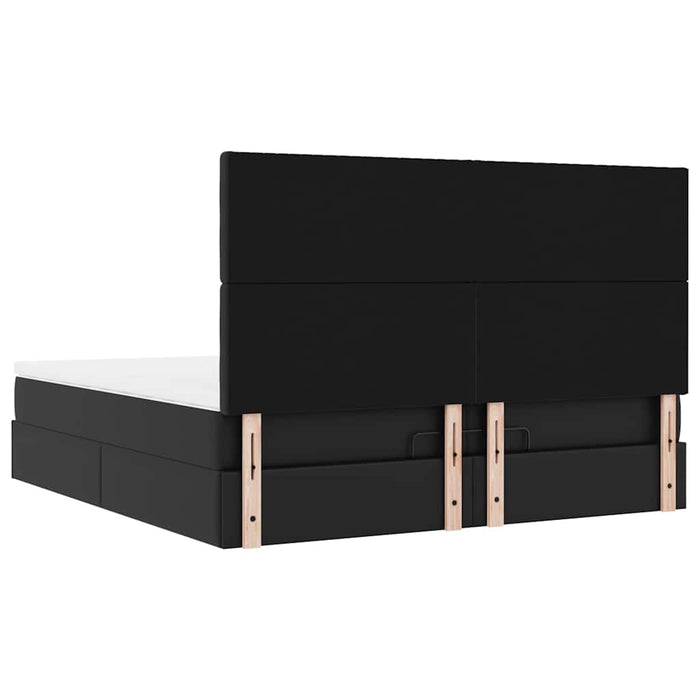 Cadru de pat otoman saltele Negru 200x200cm piele artificială - WALTI WALTI