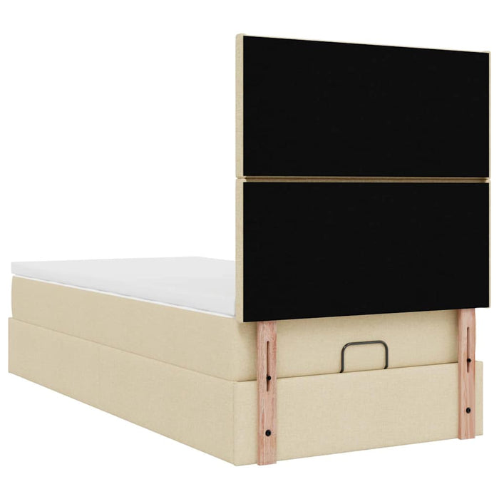 Cadru de pat otoman cu saltea crem 80x200cm stofa - WALTI WALTI
